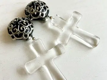 골동품 밤 십자가 독일제 큰 vintage 귀찌