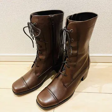 [미사용에 가까움] ing 잉그 레이스업 부츠 사이드 지퍼 24cm