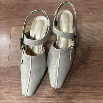토끼 가게 신발 실버 오픈토 펌프스 7cm 힐