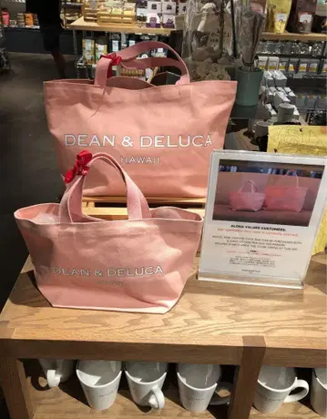 딘앤델루카 로얄 하와이안 핑크 토트 L 하와이 한정판