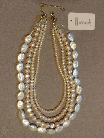 Harrods 해롯 사슬 목걸이 새상품급 담수 펄