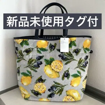 미사용 새상품 택 포함 FEILER 시칠리아 레몬 패턴 복조리 토트백