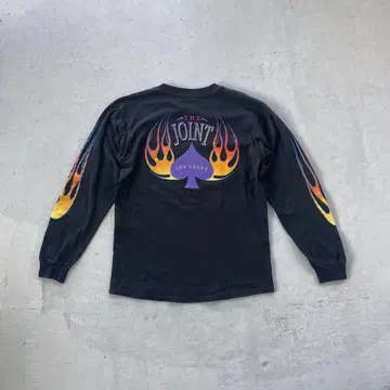 00s Hard Rock JOINT 파이어 소매 프린트 롱 T