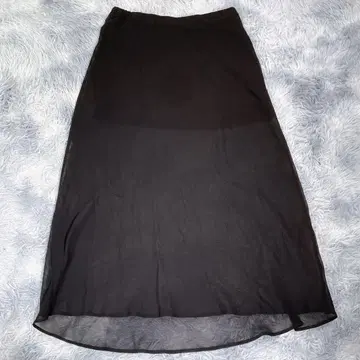 ZARA [ M ] 시어 롱 스커트 블랙 여성용 얇은 소재 허리밴딩