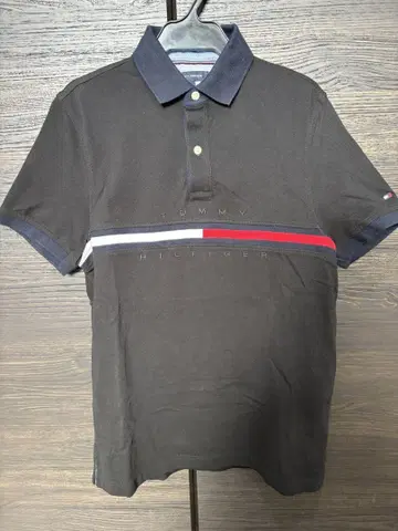 TOMMY HILFIGER 블랙 피케 셔츠 S/P