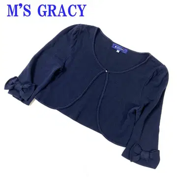 M'S GRACY 엠즈 그레이시 7부 소매 리본 38 네이비 C4418