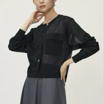 이번 시즌 새상품 플라스테 시어 가디건 블랙