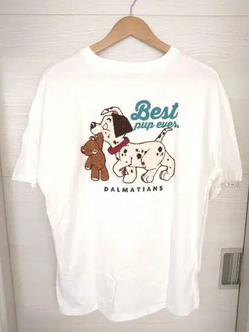 101마리 강아지 티셔츠 오버 사이즈 L 화이트