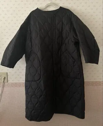 점퍼 롱 코트 블랙
