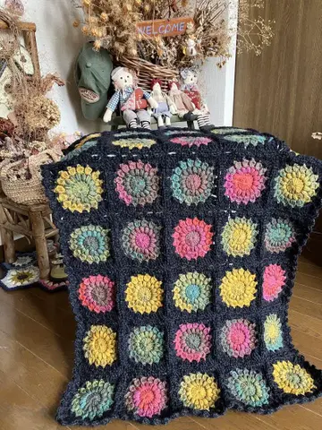 모티브 뜨기 담요 무릎 담요
