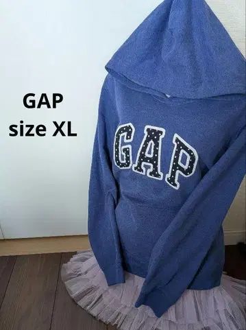 여성용 GAP 풀오버 후드티 XL 갭 Y2K 헤이세이 블루 파랑