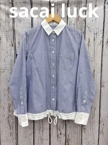 [ Y15 ] Sacai luck 블루 스트라이프 셔츠