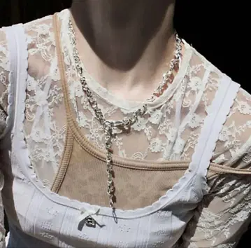 소와리 클립 목걸이 soierie 목걸이 실버 체인