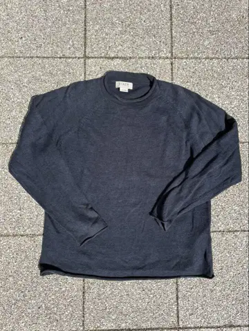 명작 90s J.CREW 다크 네이비 롤 니트 스웨터 린넨 혼방