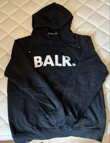 BALR. 블랙 후드 부착 후드티 M