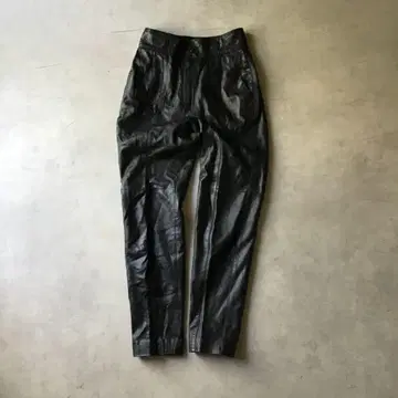 VINTAGE 빈티지 가죽 팬츠 블랙 기하학 패턴 디자인