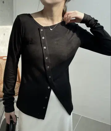 CAPRICIEUXLE'MAGE 아지메 가디건풍 롱T 가디건 상의