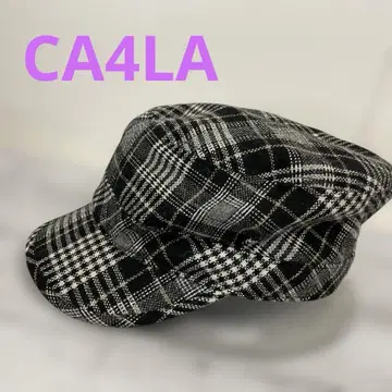 CA4LA 워크캡 체크 무늬 블랙 #C3025