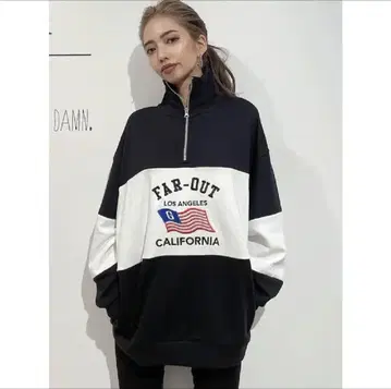 GYDA 하프 ZIP 맨투맨 상의