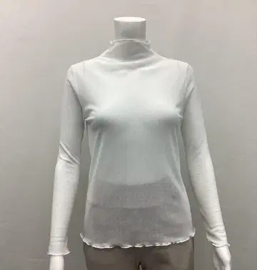 면 시어 보틀넥 긴팔 상의
