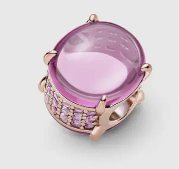PANDORA Pink Oval Cabochon Round Charm