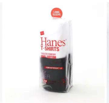 Hanes 100% 코튼 긴팔 T셔츠 M/L