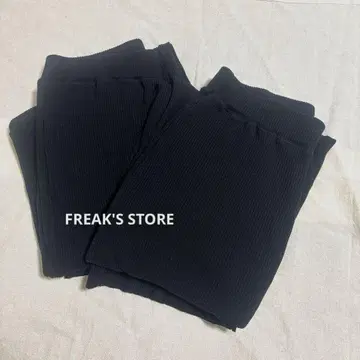 FREAK'S STORE 2세트 리브 팬츠 블랙 허리밴딩