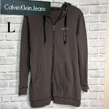 Calvin Klein Jeans 차콜 그레이 후드티 L 사이즈