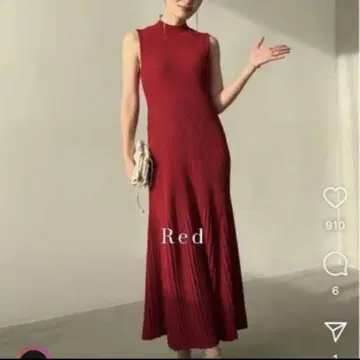 어뉴앙스 세미 머메이드 니트 원피스 빨간색 레드 s 사이즈