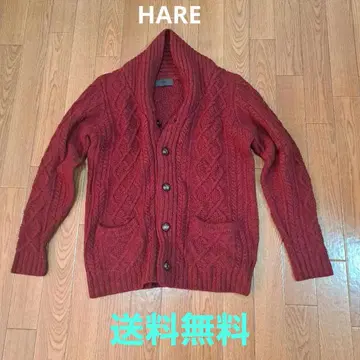 [ HARE ] 하레 싸개 단추 케이블 니트 숄카라 가디건