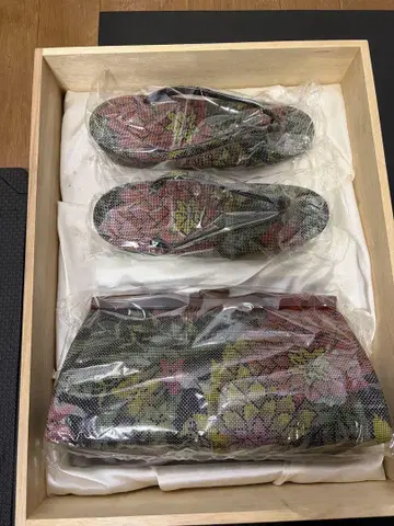 일본 의류용 꽃무늬 조리와 백 세트