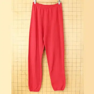 80s90s USA제 JERZEES 무지 스웨트 팬츠 레드 M aw183