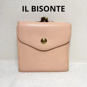 [ 초특가 ] IL BISONTE 일비종떼 접이식 지갑 핑크 베이지
