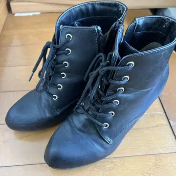 블랙 숏부츠 레이스업 L