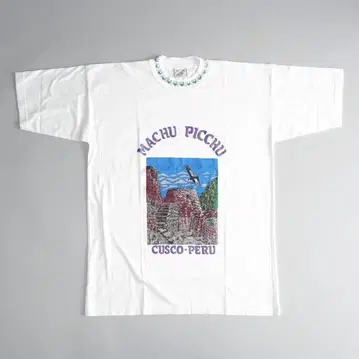구제 90s 빈티지 데드스탁 마추픽추 수베니어 티셔츠