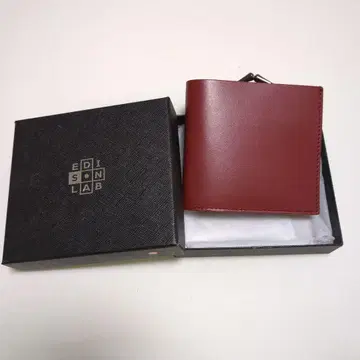 정크제품 EDISON LAB 다크 레드 이단 접이식 지갑