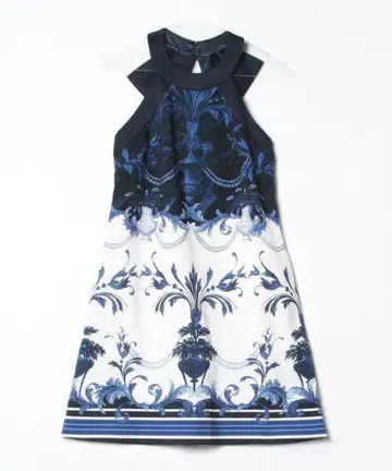 TEDBAKER 홀터넥 마요리카 리본 드레스 원피스 올 패턴