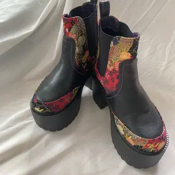 YOSUKE 요스케 일본풍 패턴 통굽 부츠 L 사이즈