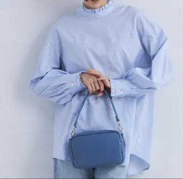 그린 라벨 릴랙싱 프릴 넥 스트라이프 긴팔 셔츠