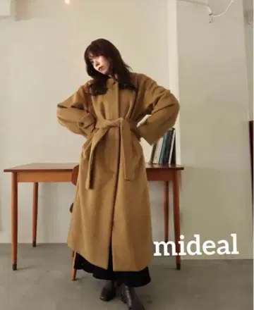 [ 새상품급 미사용 ] mideal 마이딜 샤기 롱 코트