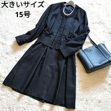 원피스 수트 포멀 네이비 15호 3L 노카라 자켓