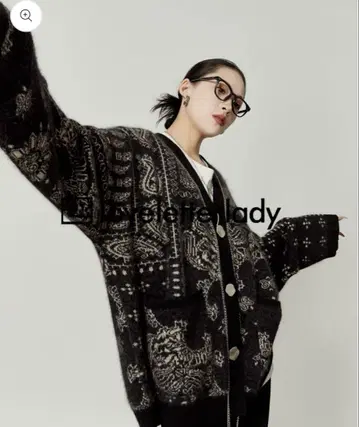 새상품 import 페이즐리 무늬 오버 사이즈 가디건 오샤레 디자인