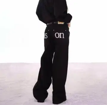 as''on ason 블랙 스트레이트 데님 팬츠 M 사이즈