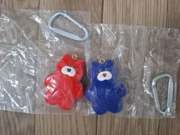 고양이형 캡슐 토이 빨간색 파랑 2개 세트
