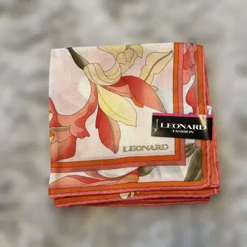 LEONARD 꽃무늬 실크 면 손수건 약 58cm