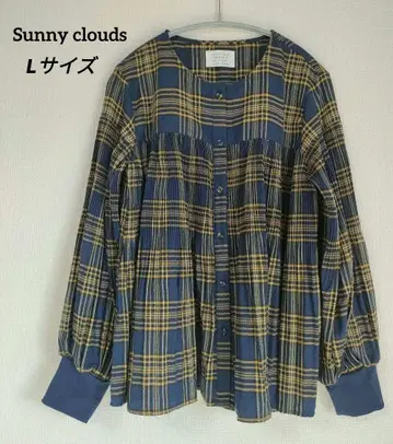 가을 상품 SUNNY CLOUDS 체크 무늬 긴팔 셔츠