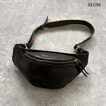 [ SLOW ] 슬로우 가죽 바디백 숄더백 블랙 천연 가죽