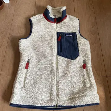 Patagonia 플리스 베스트 화이트/네이비
