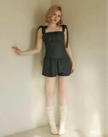 [정품] Andmary Rojina ribbon dress Grey