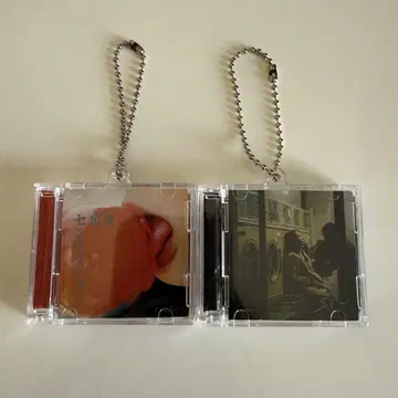 마카로니 연필 미니어처 CD풍 키링 [ 2세트 ]